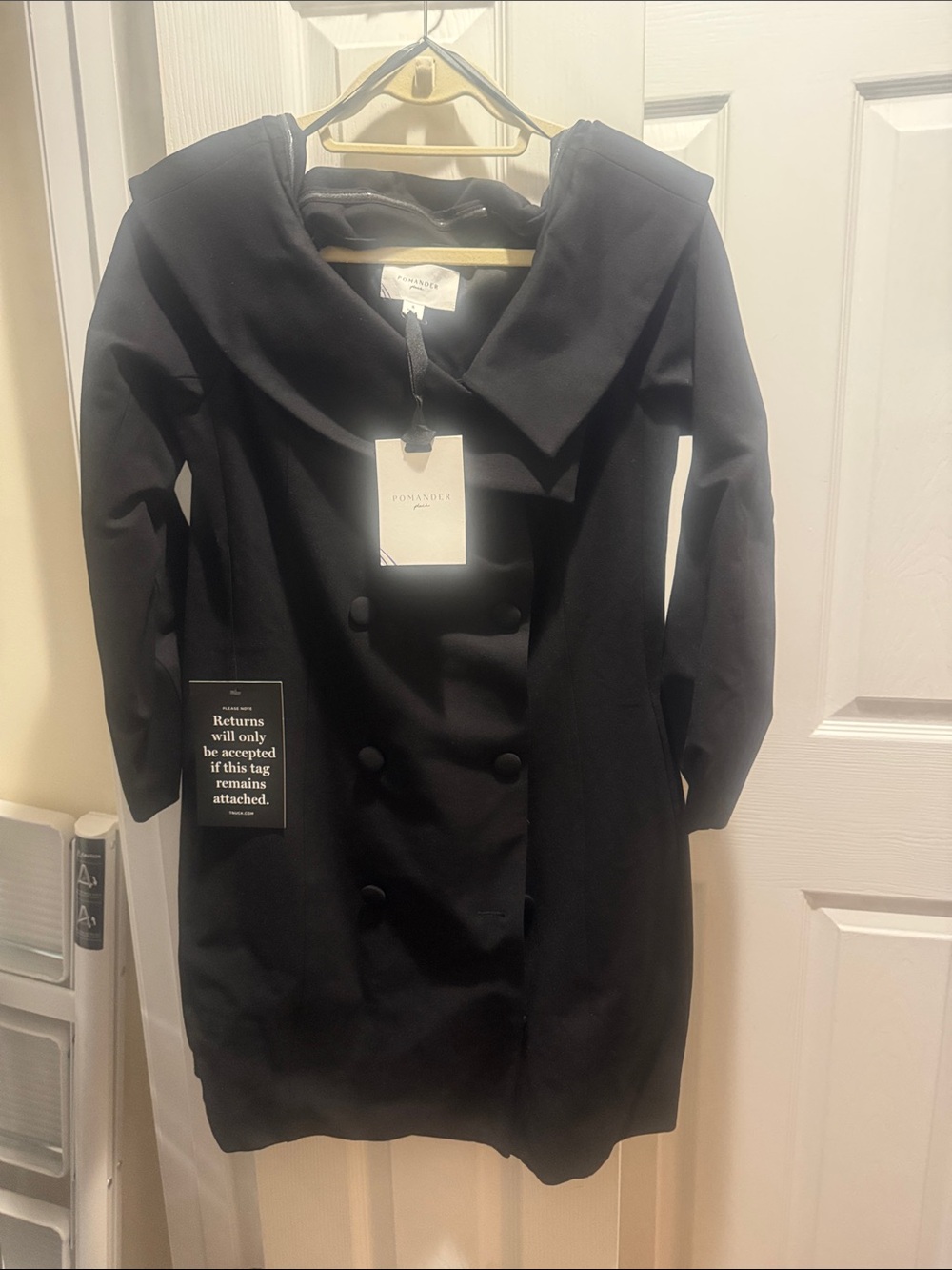 Tuckernuck/Pomander Place Black Double-Breasted Collar Women’s Dress